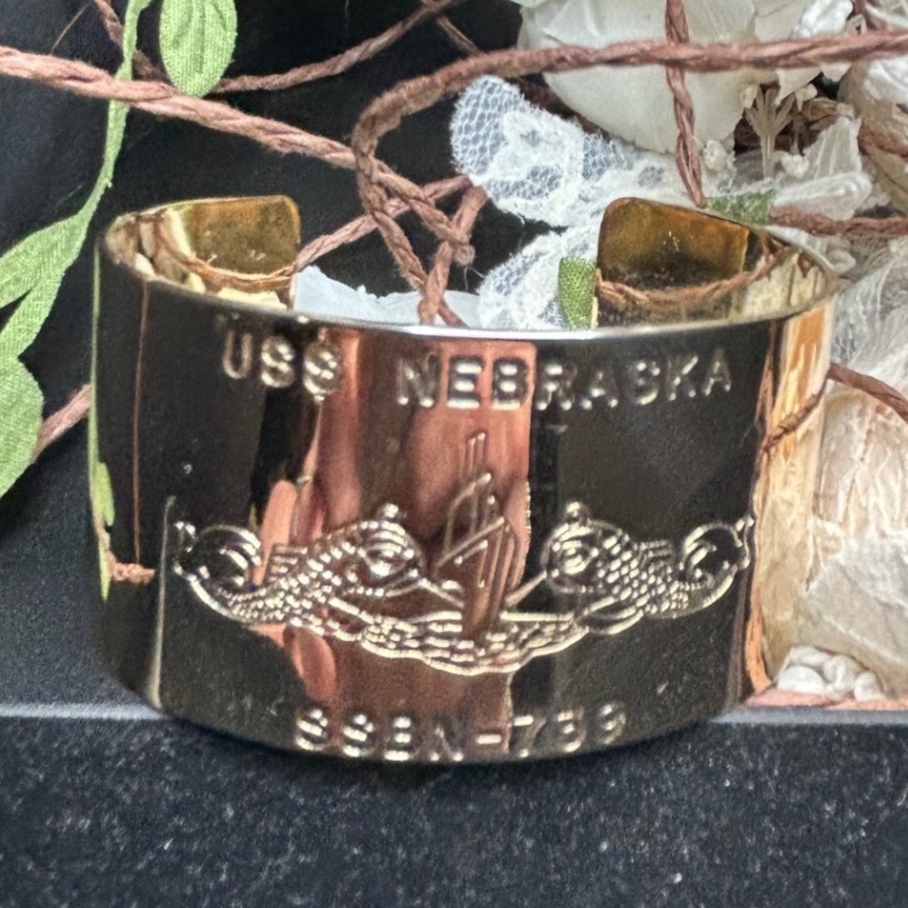 Vintage‎ USS Nebraska SSBN-739 Submarine Cuff Bracelet